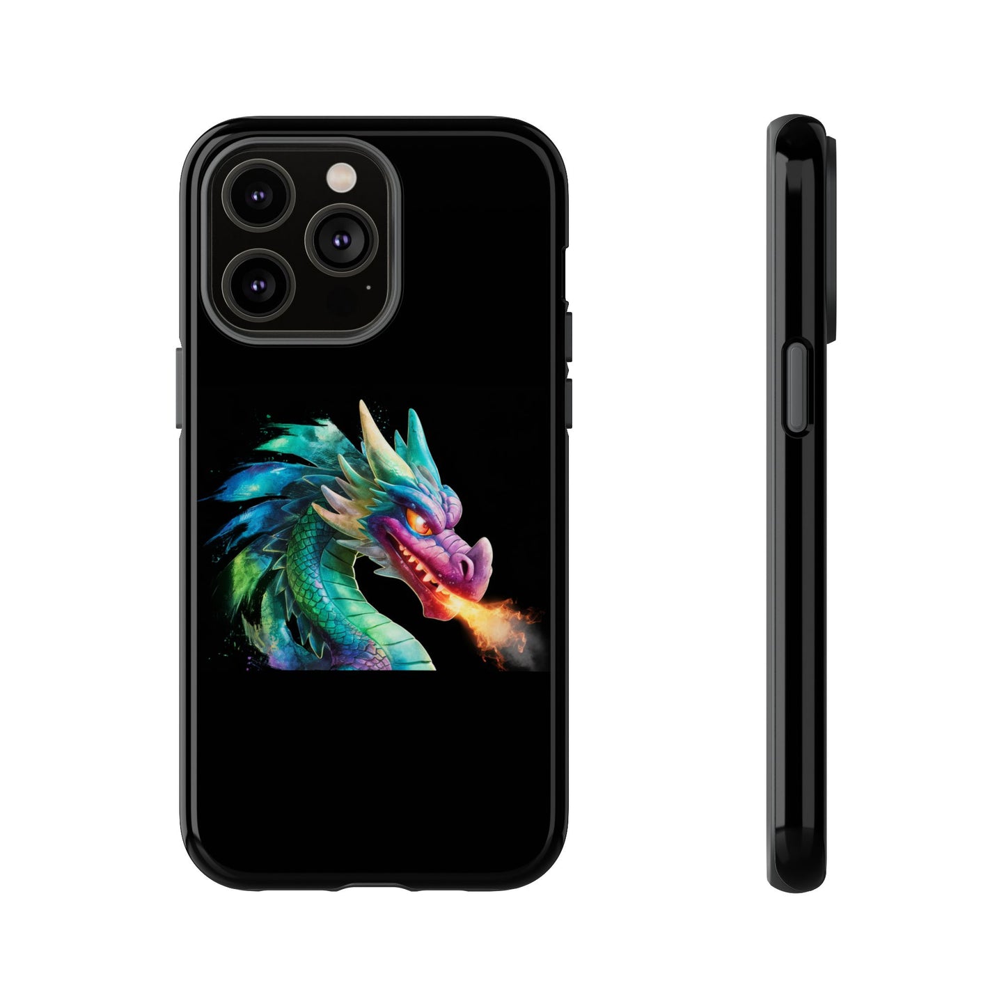 Dragon iPhone Case - Fantasy Fire-Breathing Art Protective Cover - Bookish Dark Academia Aesthetic Gift for Teens and Adults