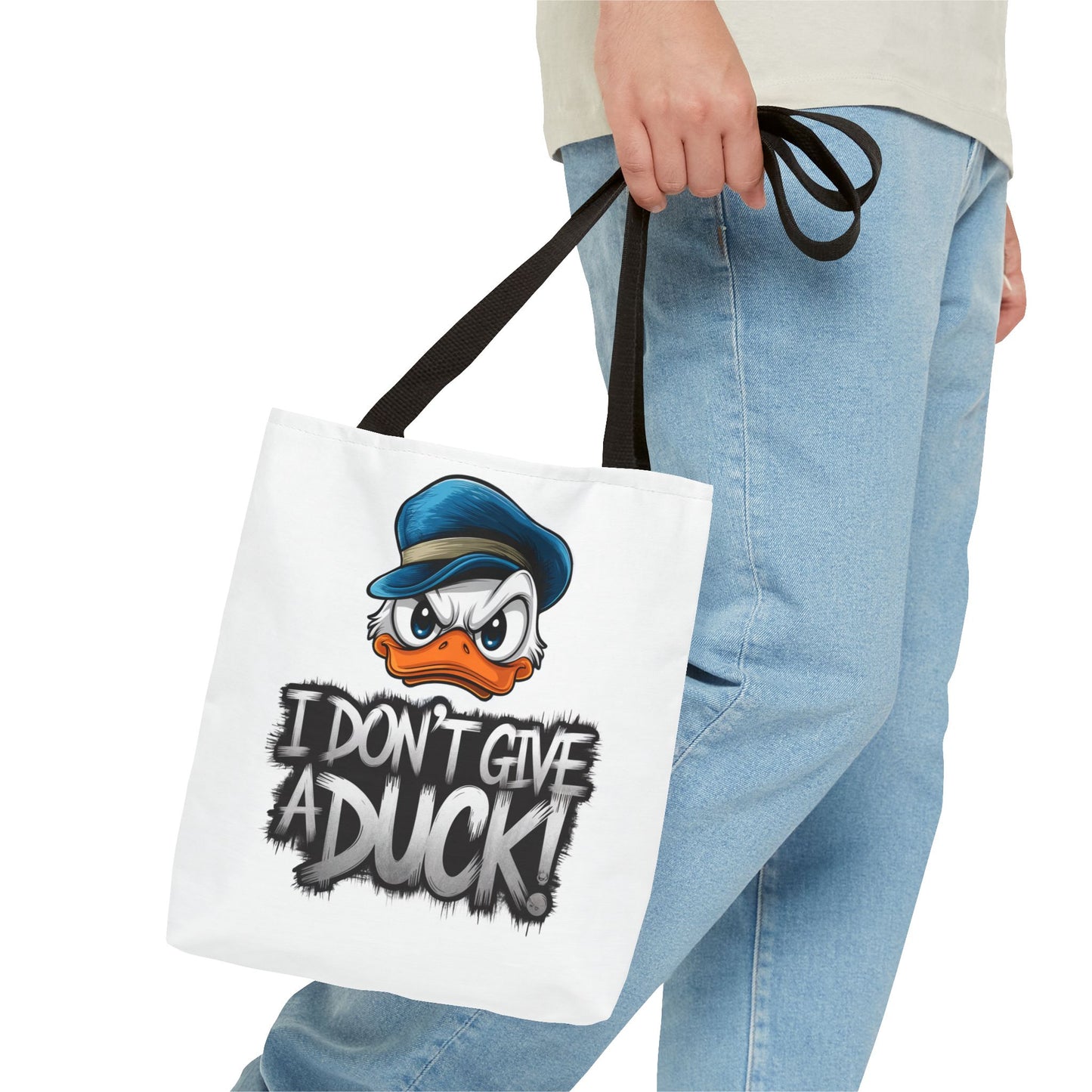 Funny Grumpy Duck Tote Bag | I Don’t Give A Duck Canvas Tote | Eco Reusable Cotton Gift Tote | Cute Animal Humor Market Bag