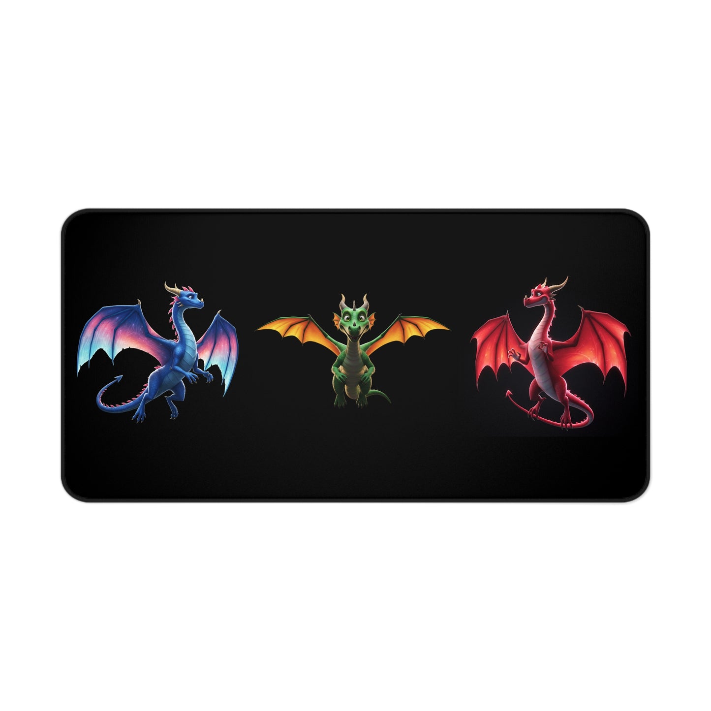 Fantasy Dragon Desk Mat - XL Gaming Mouse Pad with Cute Colorful Dragons - Gamer Gift, Office Decor, Anime Desk Mat