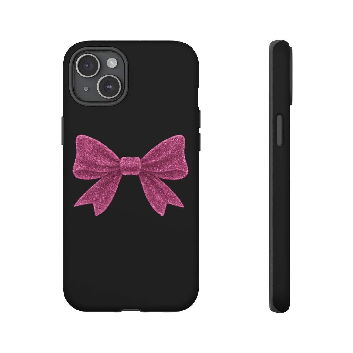 Pink Bow iPhone Case β Coquette Aesthetic Phone Cover β Glitter Soft Girl Tech Accessory β Cute Glossy Pinkcore Case β Gift for Her