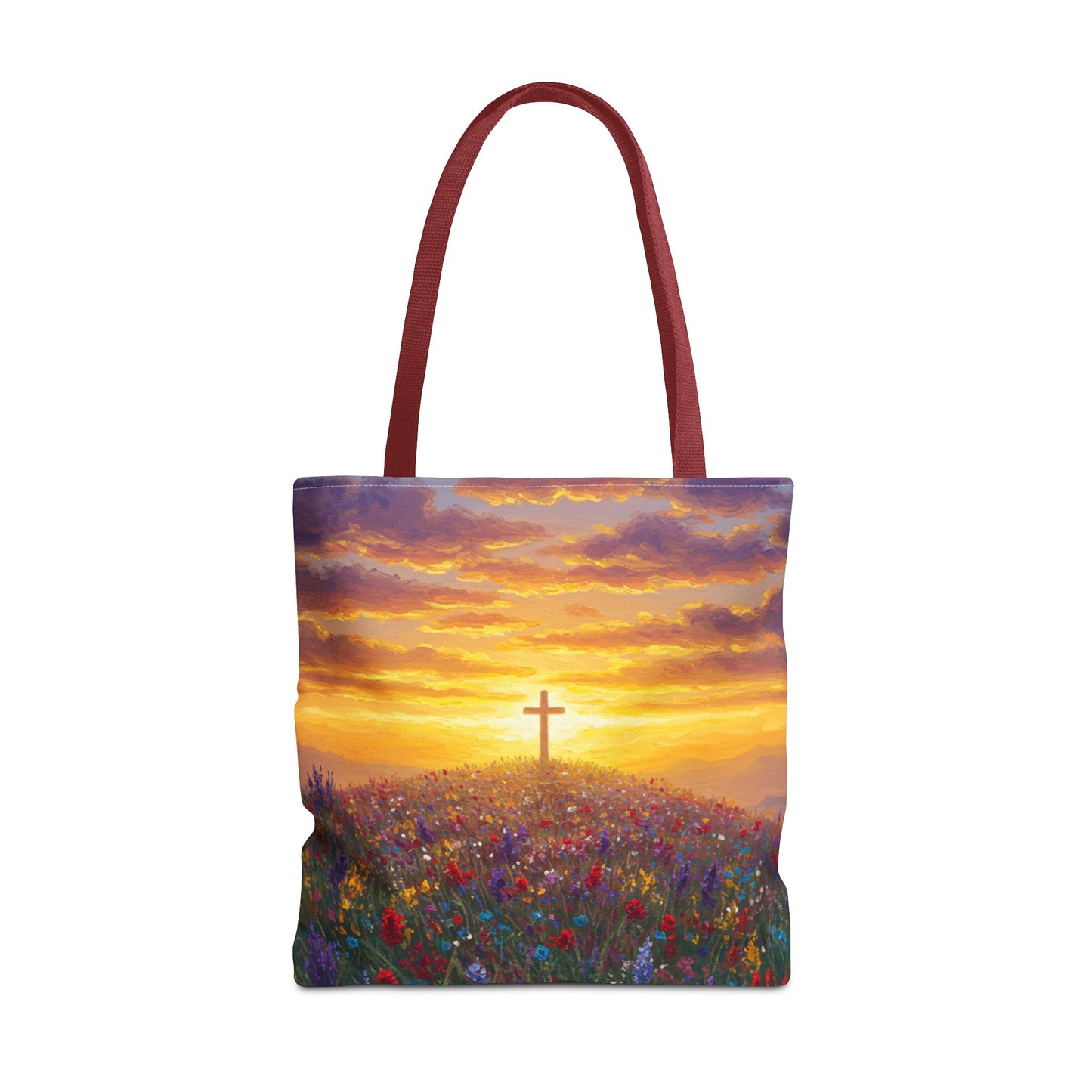 Cross Painted Tote Bag Christian Bag Inspirational Tote Spiritual Bag Religious Tote Bag
