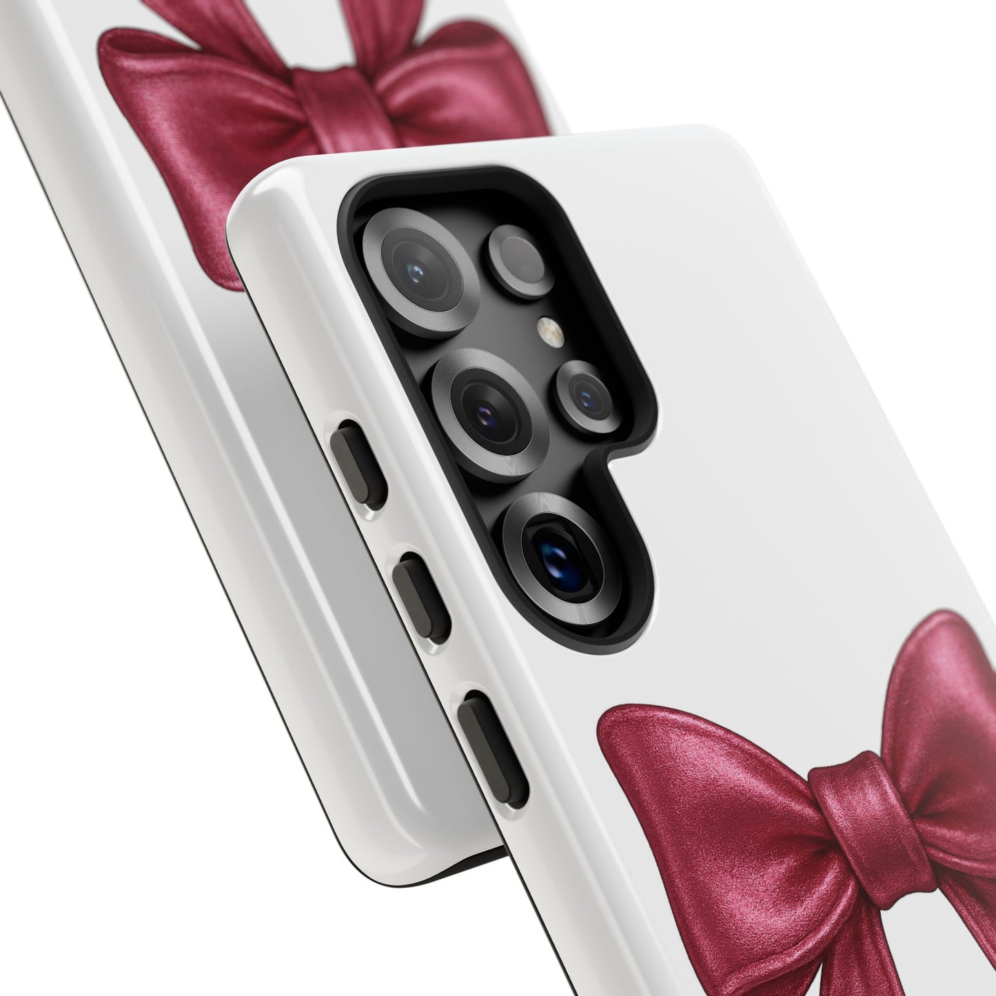 Pink Bow Samsung Case – Cute Girly Phone Cover – Glossy Ribbon Case for Samsung Galaxy – Aesthetic Phone Accessory – Gift for Her