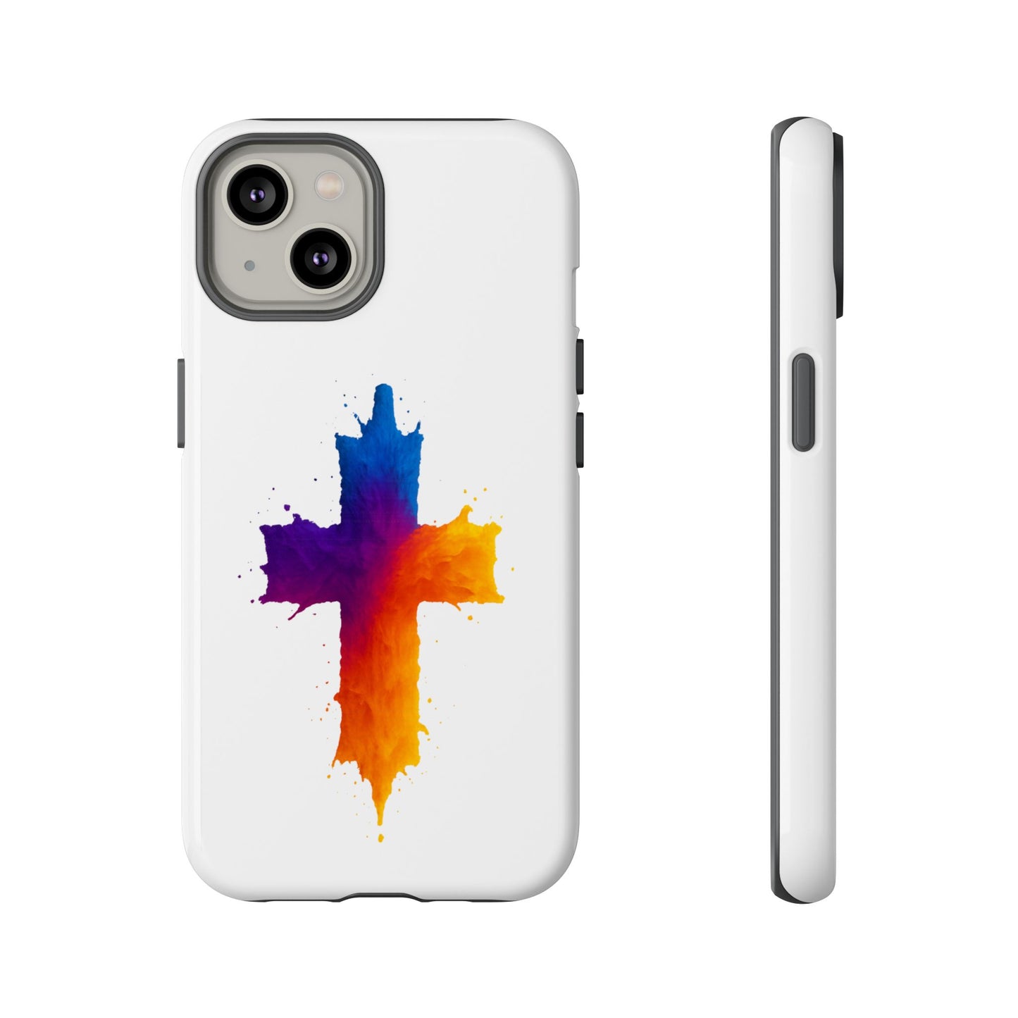 Christian iPhone Case – Watercolor Cross Phone Cover, Faith Gift for Her or Him, Inspirational iPhone Accessory