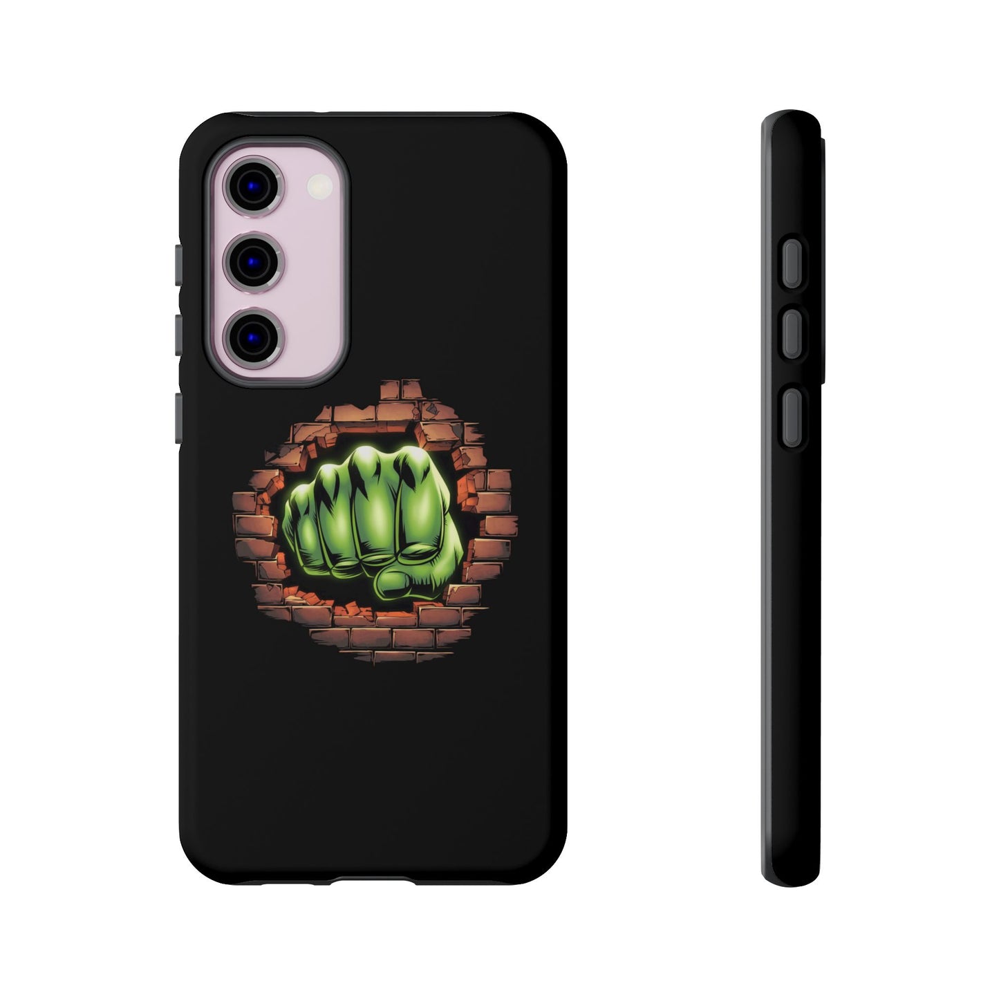 Samsung Phone Case, Green Fist Smashing Wall Design, Comic Book Phone Case, Geeky Case