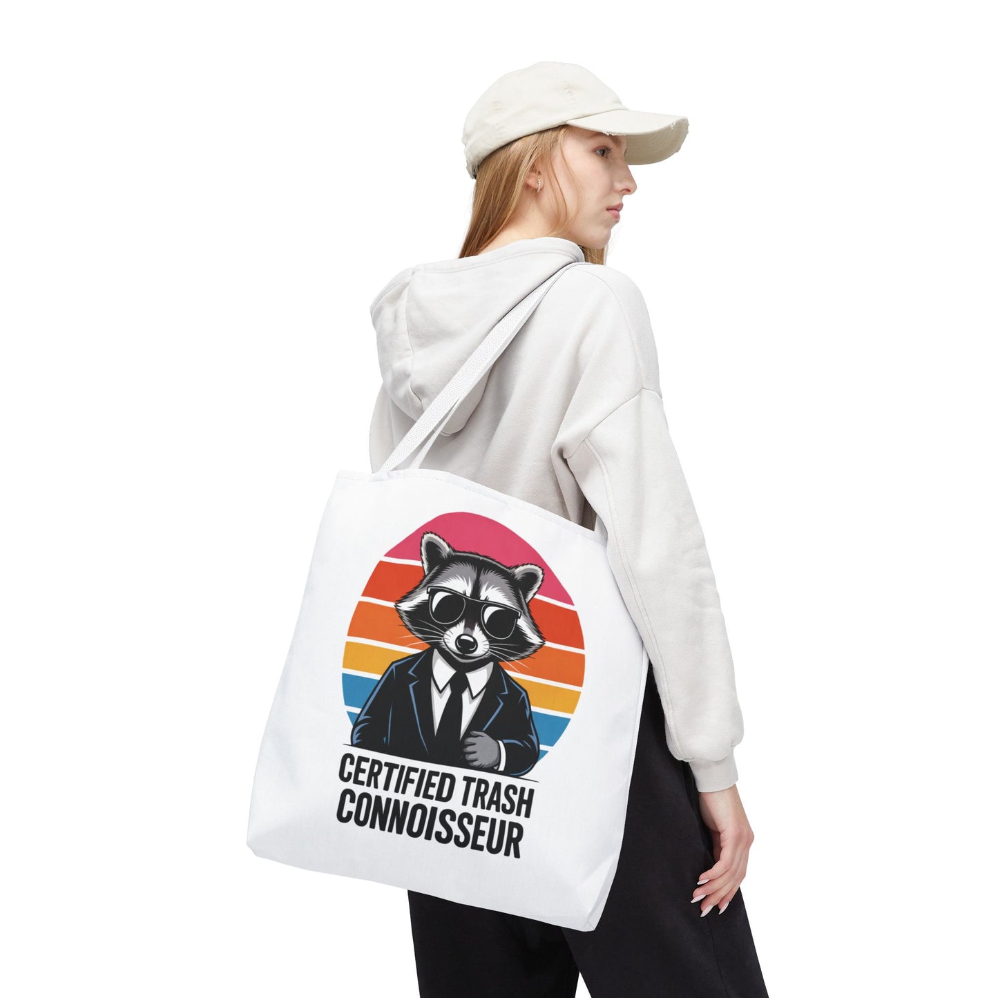 Certified Trash Connoisseur Raccoon Tote Bag Fun and Quirky Everyday Carry Trash Panda Bag