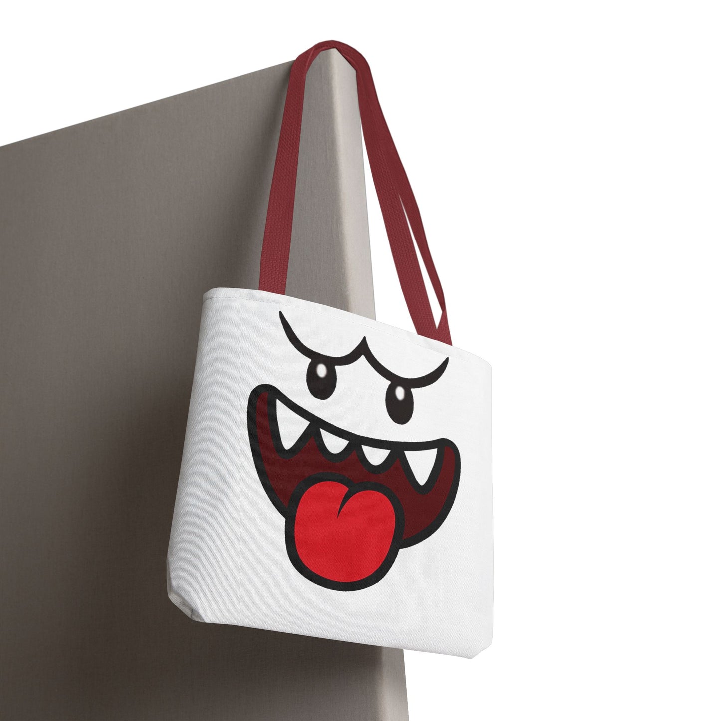 Funny Ghost Face Tote Bag, Spooky Halloween Shopping Bag, Creepy Cute Gamer Tote, Novelty Reusable Canvas Bag, Horror Themed Trick or Treat Bag