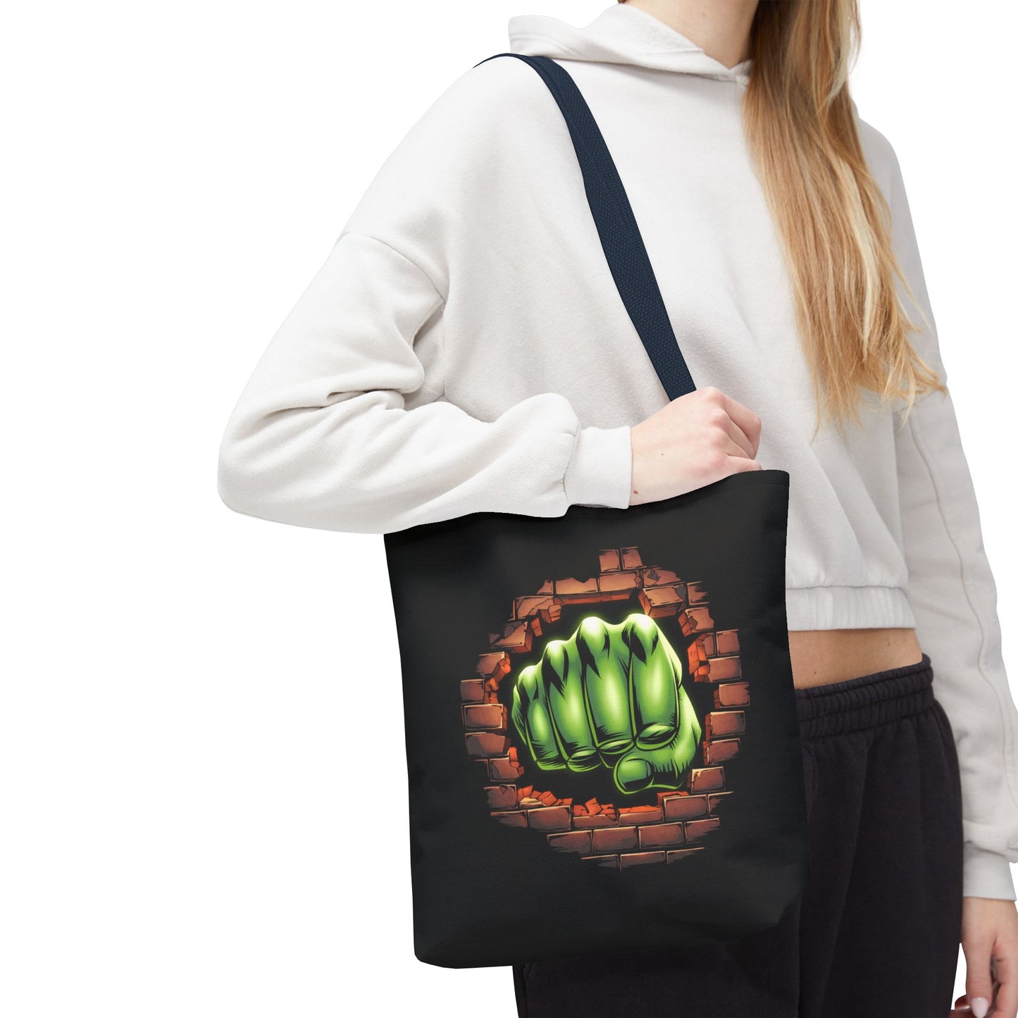 Green Fist Tote Bag, Comic Book Bag, Geeky Gift, Tote for Geeks, Reusable Bag