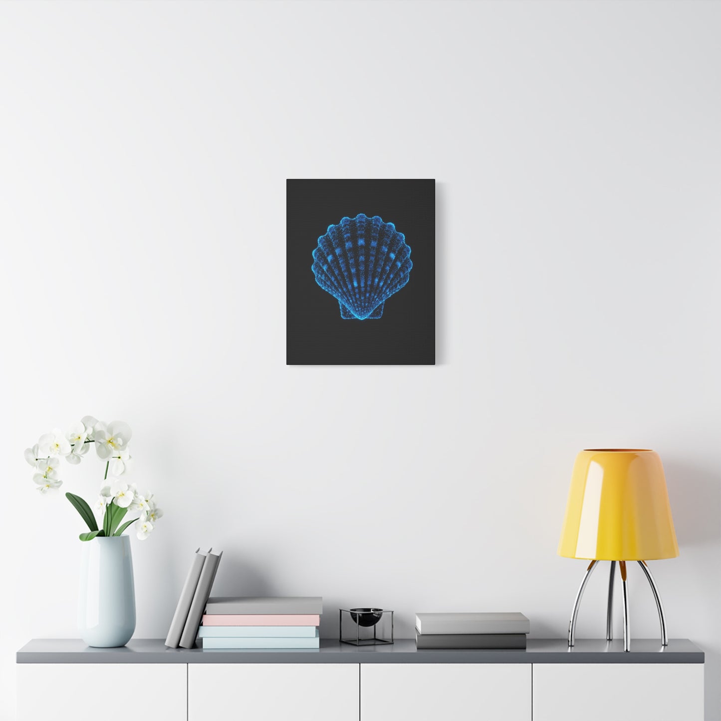 Blue Shell Canvas Art – Ocean-Inspired Home Decor