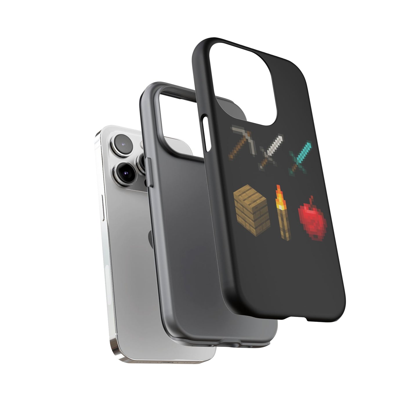 Pixel Art iPhone Case - Gaming-Inspired Tough Case for Gamers inspired by Minecraft Phone Case