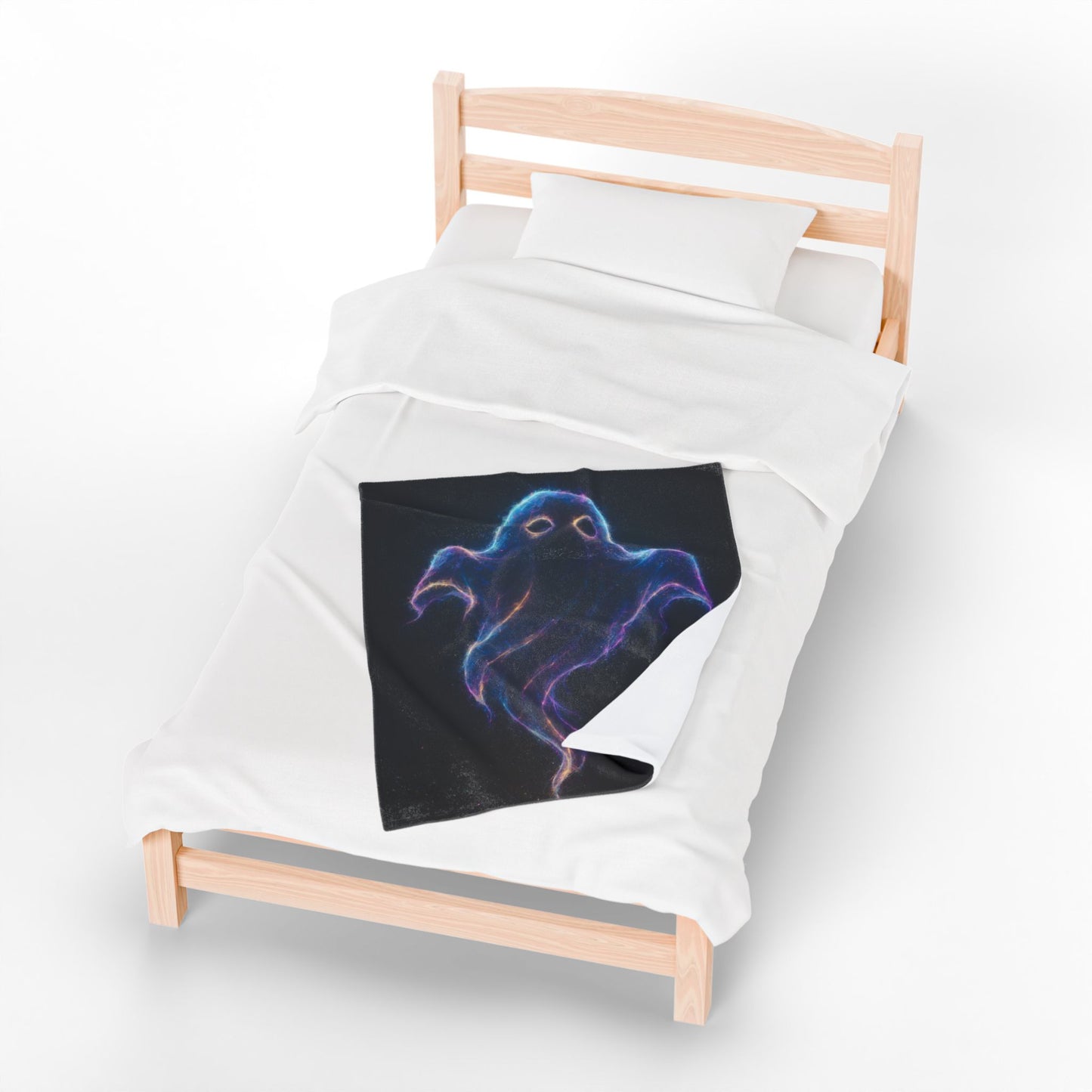 Galaxy Ghost Blanket, Halloween Throw Blanket, Spooky Cozy Decor, Ghost Lover Gift, Soft Plush Blanket, Cosmic Ghost Bedding