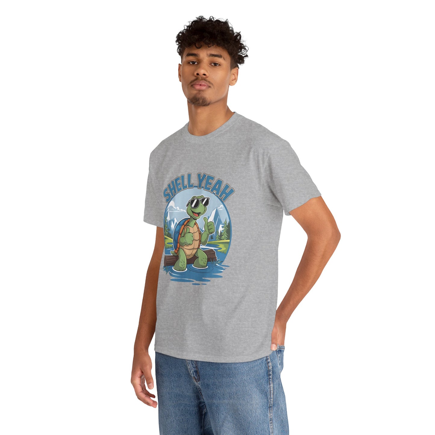 SHELL YEAH Turtle T-Shirt | Funny Cute Turtle Nature Graphic Tee | Handmade Animal Lover Gift | Eco Outdoor Adventure Shirt
