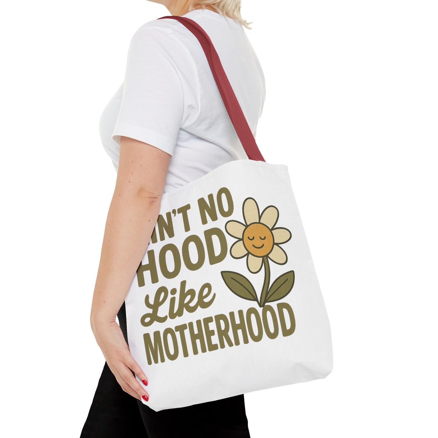 Motherhood Tote Bag with Flower Design Mother's Day Bag Tote for Mom Reusable Shopping Bag