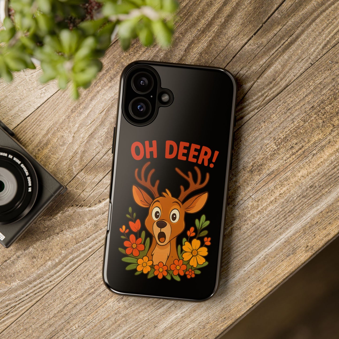 iPhone Case - Startled Deer 'Oh Deer' Nature Lover Phone Case Funny iPhone Accessory