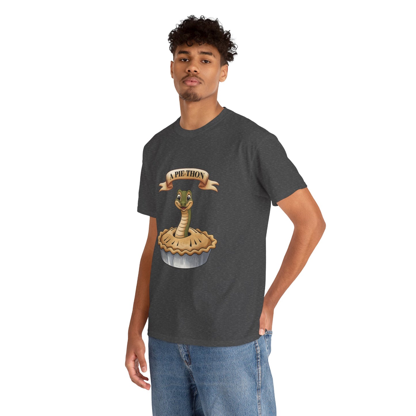 A Pie-Thon Funny Snake Pun Shirt – Cute Animal Joke T-Shirt – Quirky Graphic Tee for Pun Lovers, Reptile Fans, and Unique Gift Ideas