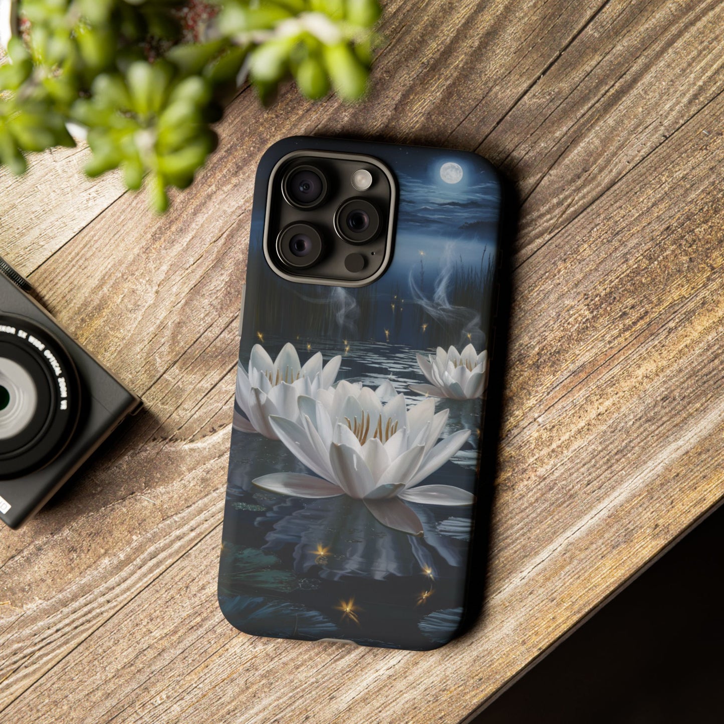 iPhone Case - Water Lilies Moonlight Design