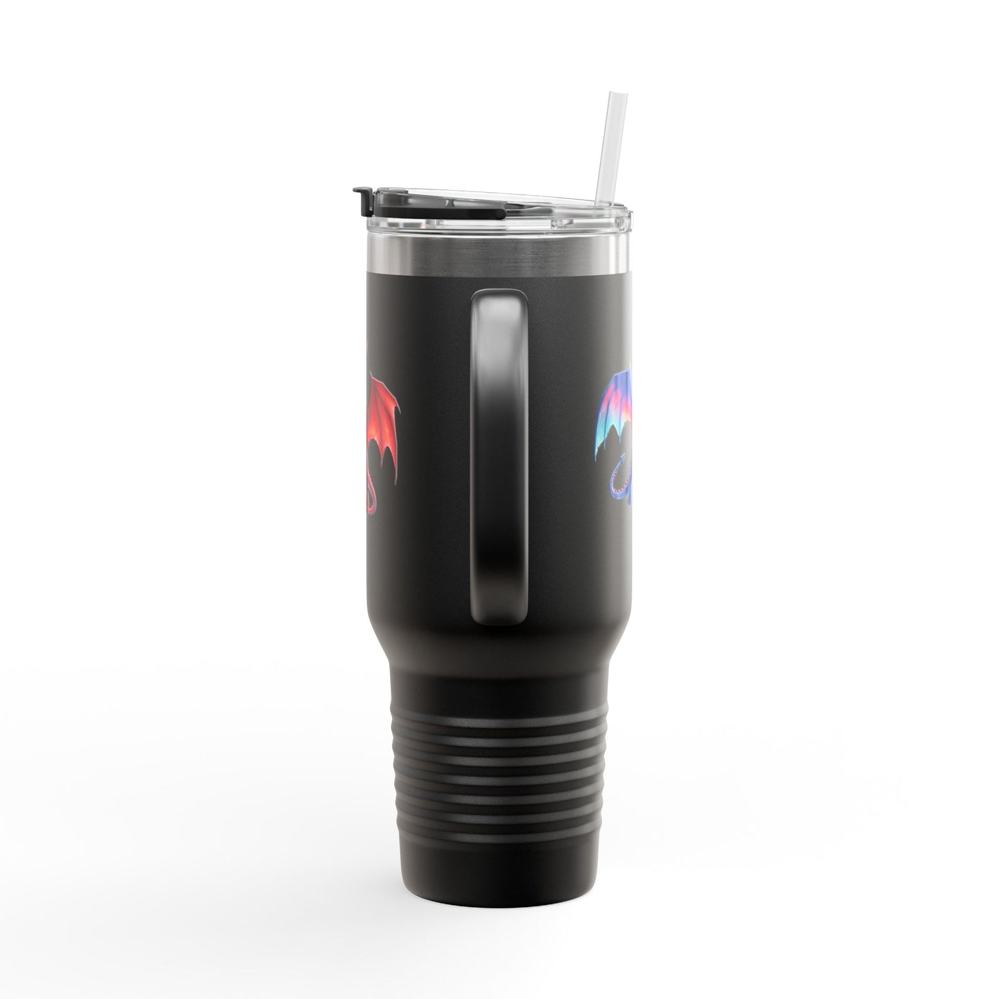 Dragon Travel Mug with Straw | Fantasy Coffee Tumbler | DnD Gift for Gamers & Magic Fans | Mythical Creature Cup | 40oz Mug