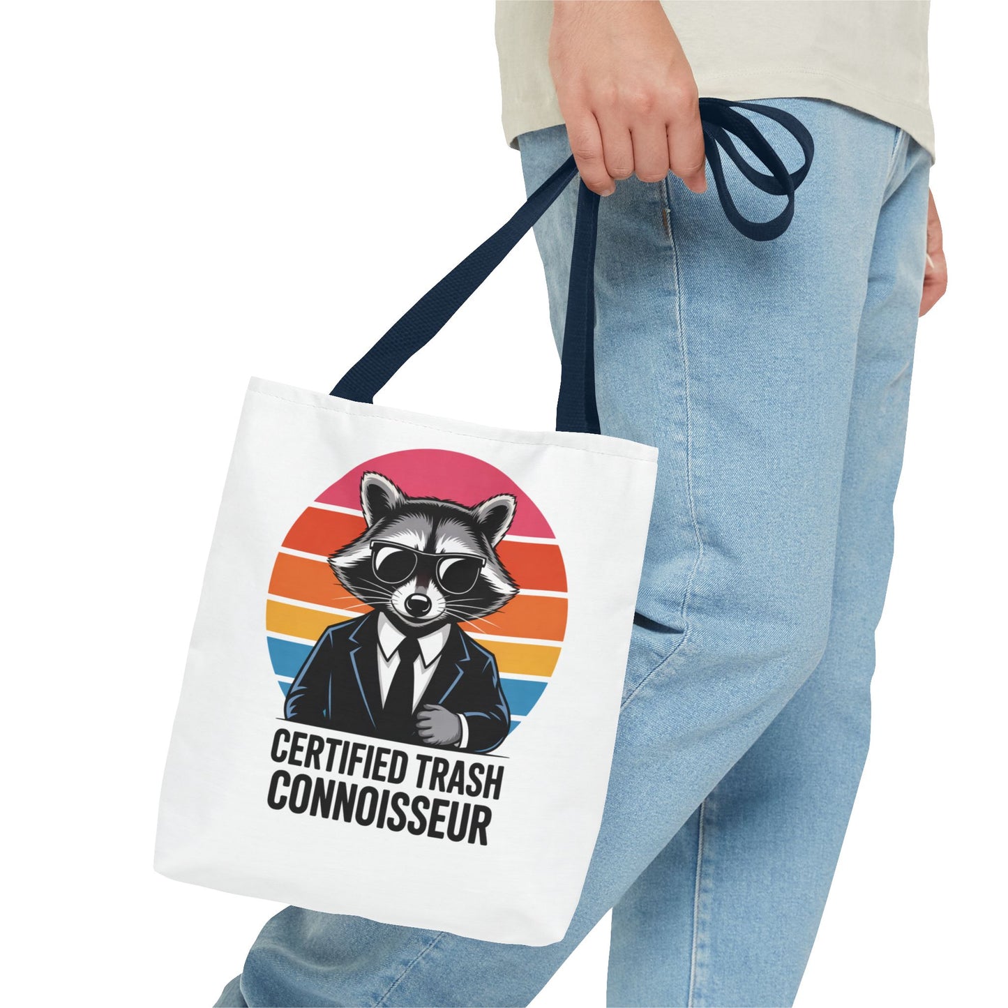 Certified Trash Connoisseur Raccoon Tote Bag Fun and Quirky Everyday Carry Trash Panda Bag