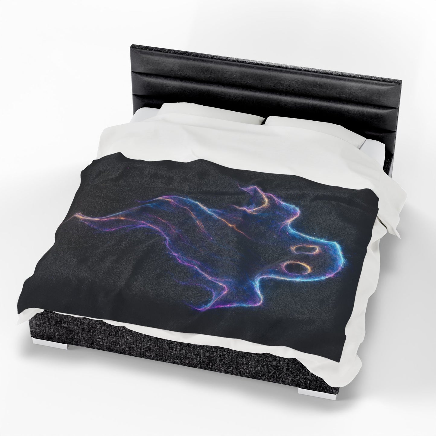 Galaxy Ghost Blanket, Halloween Throw Blanket, Spooky Cozy Decor, Ghost Lover Gift, Soft Plush Blanket, Cosmic Ghost Bedding
