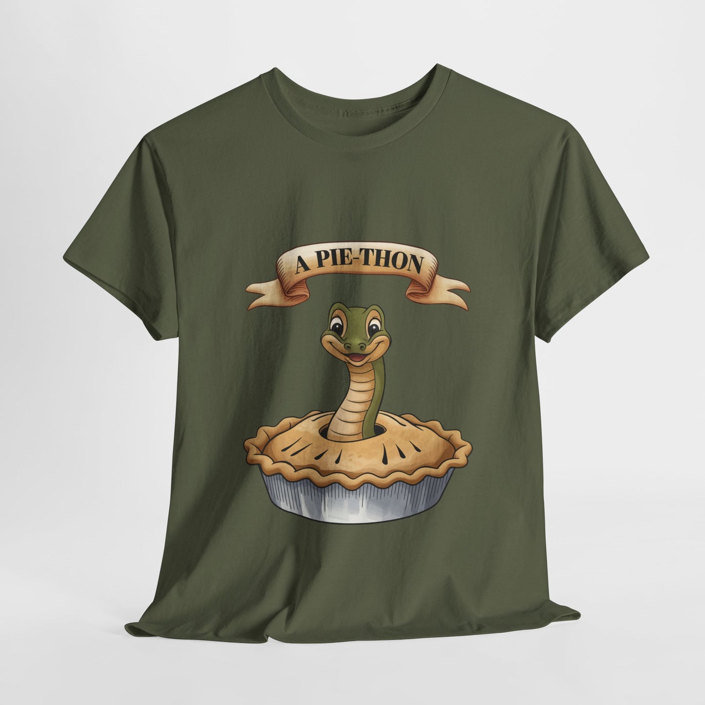 A Pie-Thon Funny Snake Pun Shirt – Cute Animal Joke T-Shirt – Quirky Graphic Tee for Pun Lovers, Reptile Fans, and Unique Gift Ideas