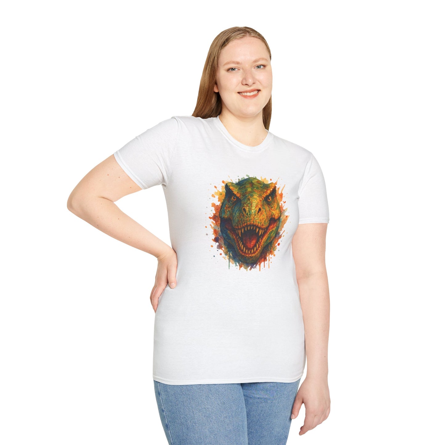 Watercolor T-Rex T-Shirt | Psychedelic Dinosaur Tee | Prehistoric Rainbow Dino Gift | Unisex Cotton Graphic Shirt Jurassic Tee