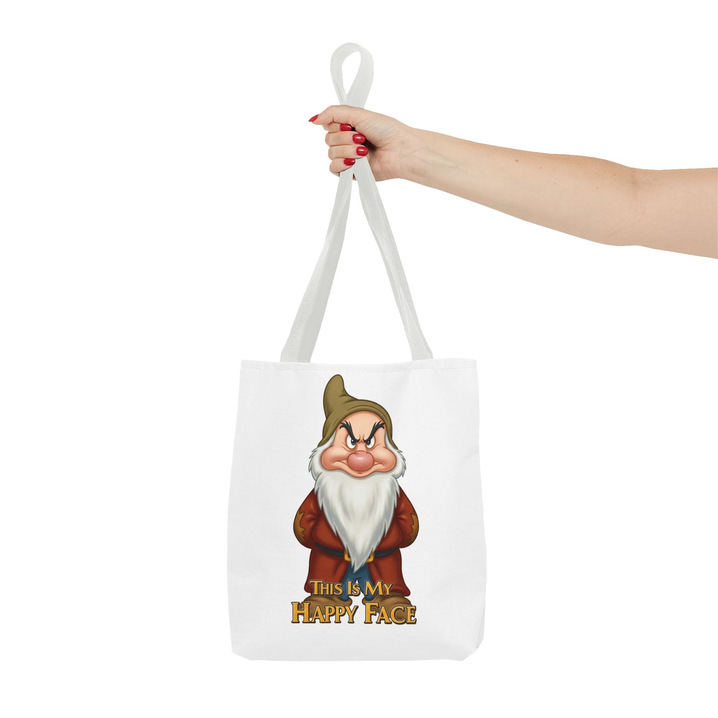 Grumpy Dwarf Tote Bag - "This Is My Happy Face"