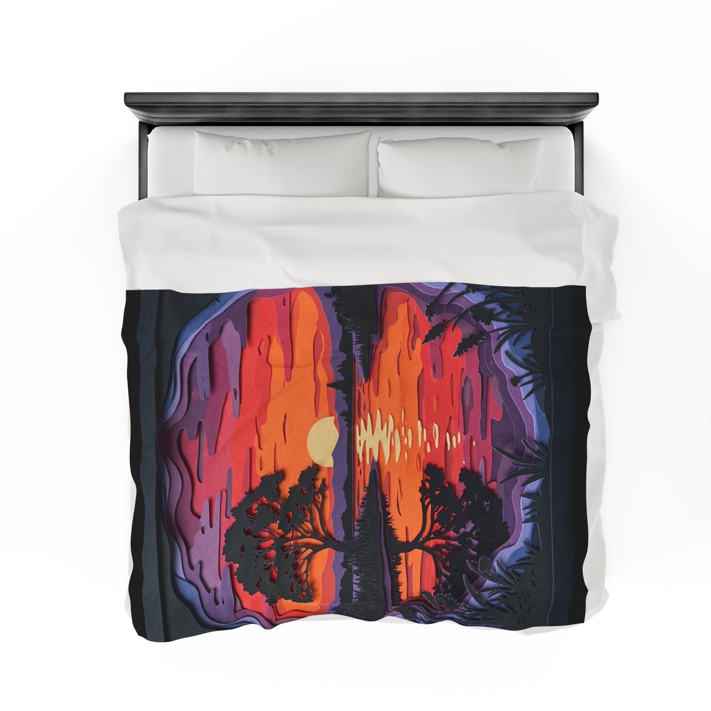 Plush Blanket - Sunset Paper Art Design