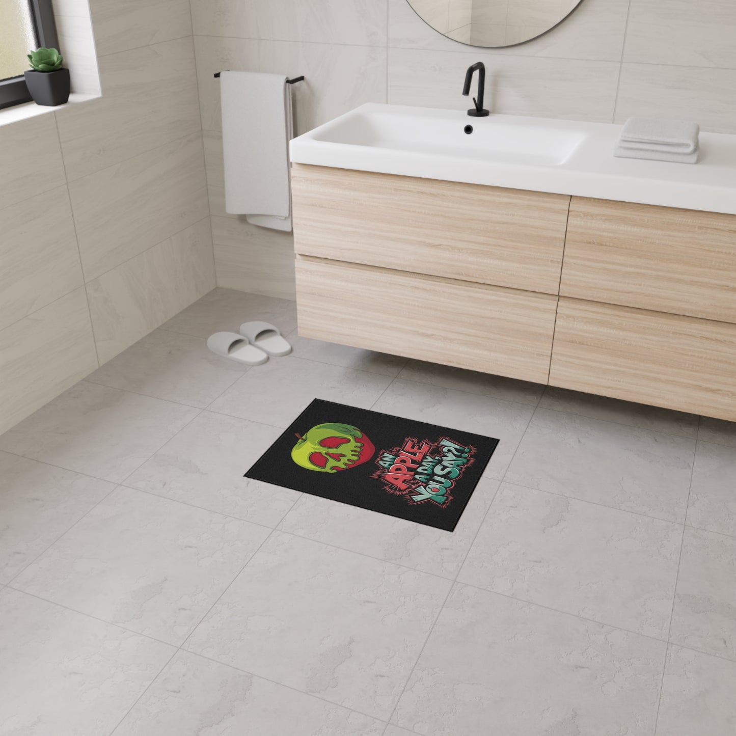 Floor Mat - Poison Apple 'An Apple a Day You Say' Fun Design