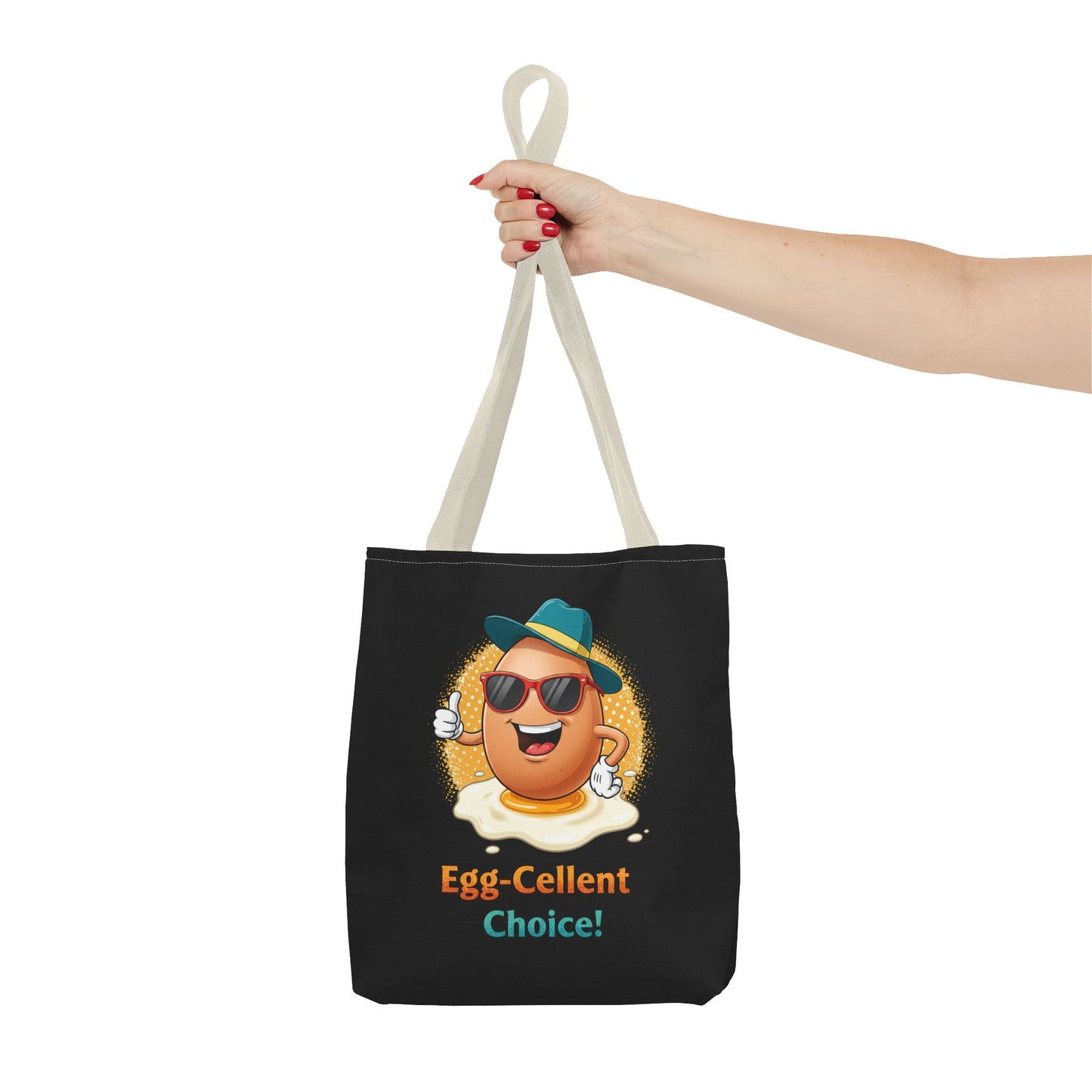 Tote Bag: Egg-Cellent Choice Thumbs Up Pun Design