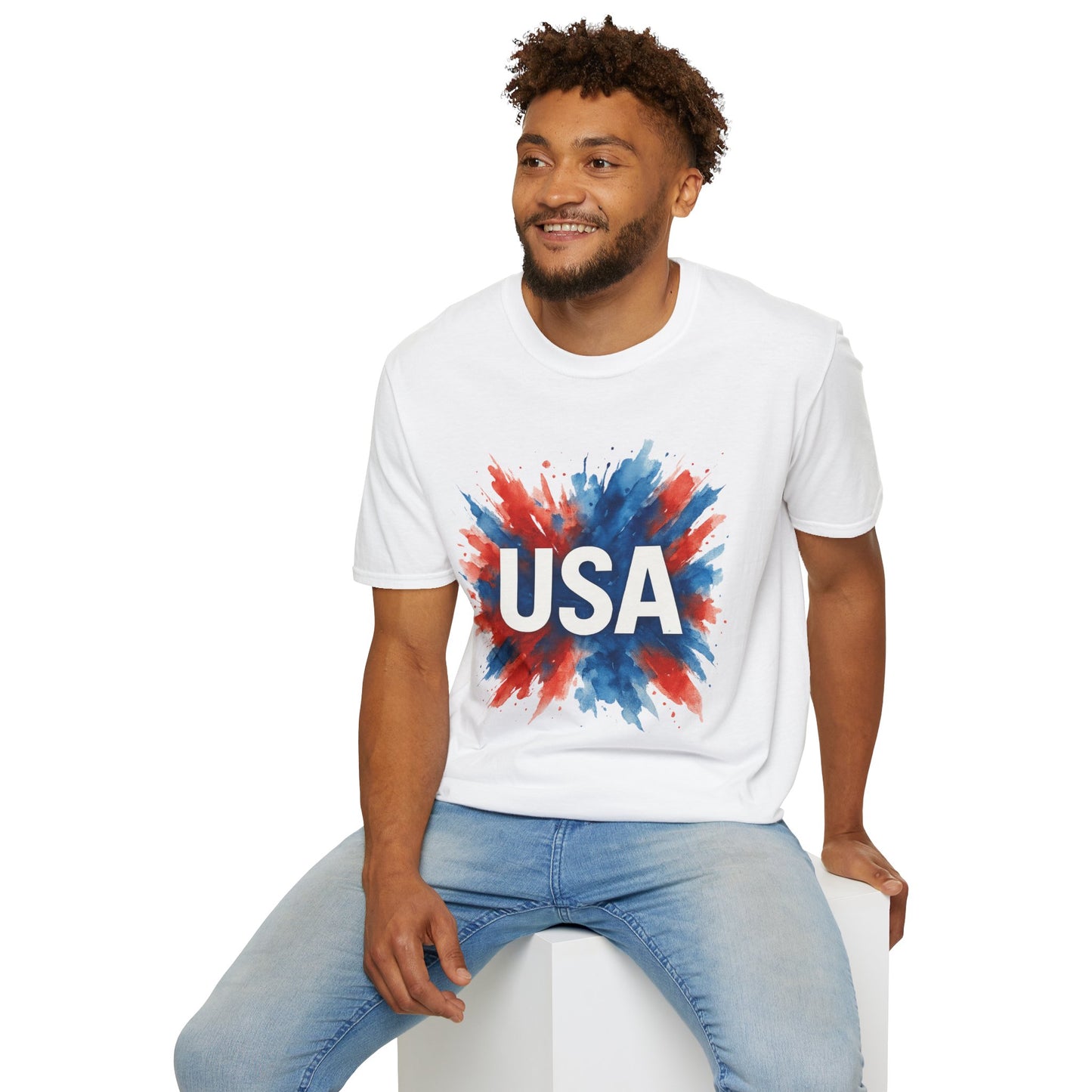 Watercolor USA T-Shirt Unisex | Red White Blue Shirt | Patriotic Graphic Tee | July 4th Shirt | Independence Day Tee | American Flag Shirt