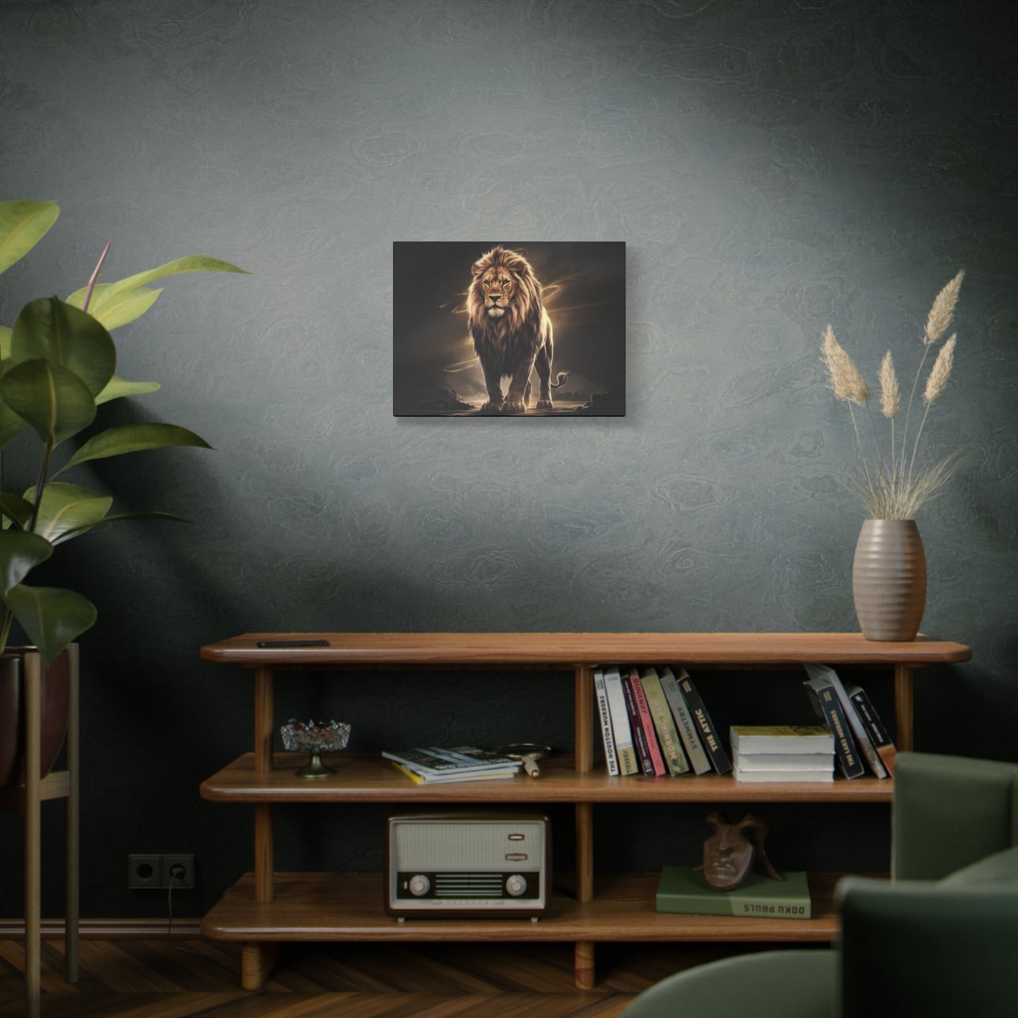 Canvas Print Lion Art Golden Hues