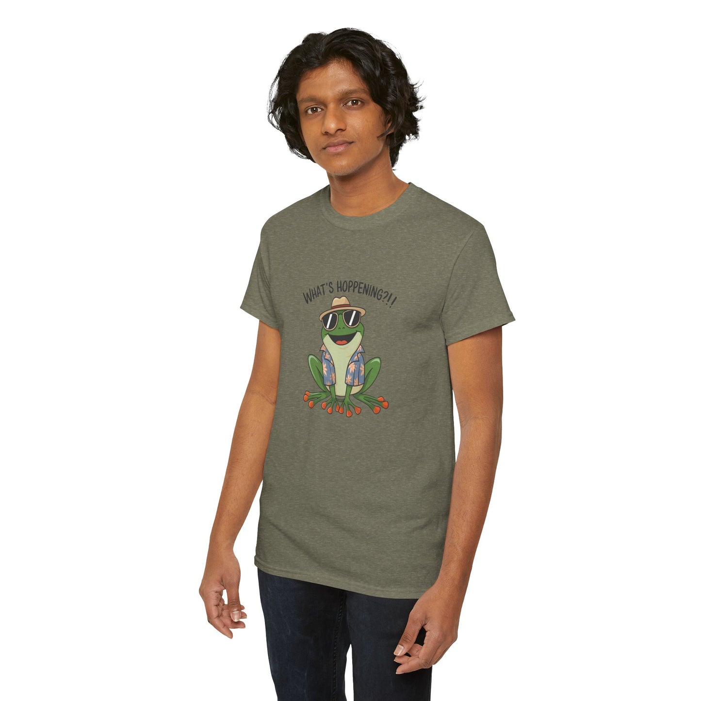 Funny Frog Shirt | What’s Hoppening T-Shirt | Cool Frog Graphic Tee | Amphibian Dad Joke Shirt | Cottagecore Animal Lover Gift