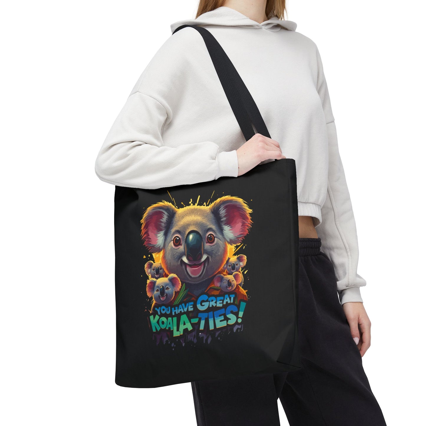 Koala Tote Bag – Funny Animal Pun Bag with Cute Koala Design – Reusable Grocery, Beach, or Everyday Carry Bag – Gift for Koala Lovers