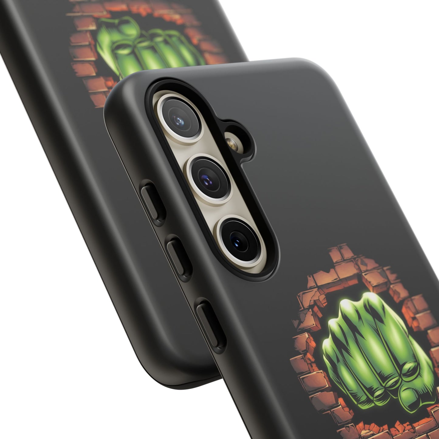 Samsung Phone Case, Green Fist Smashing Wall Design, Comic Book Phone Case, Geeky Case