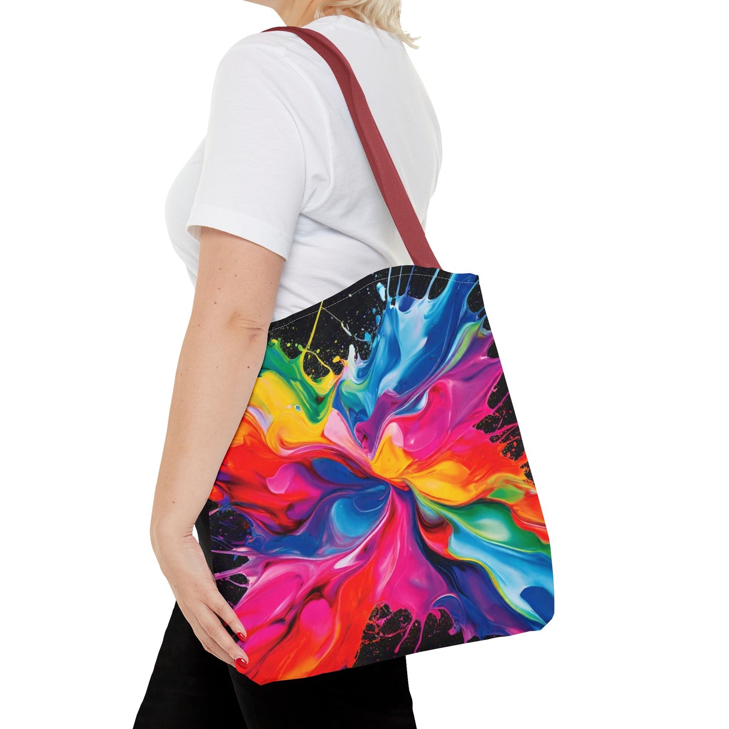Vibrant Abstract Swirl Tote Bag | Colorful Expressionism Canvas Tote – Bold Art Accessory & Eco-Friendly Gift for Art Lovers