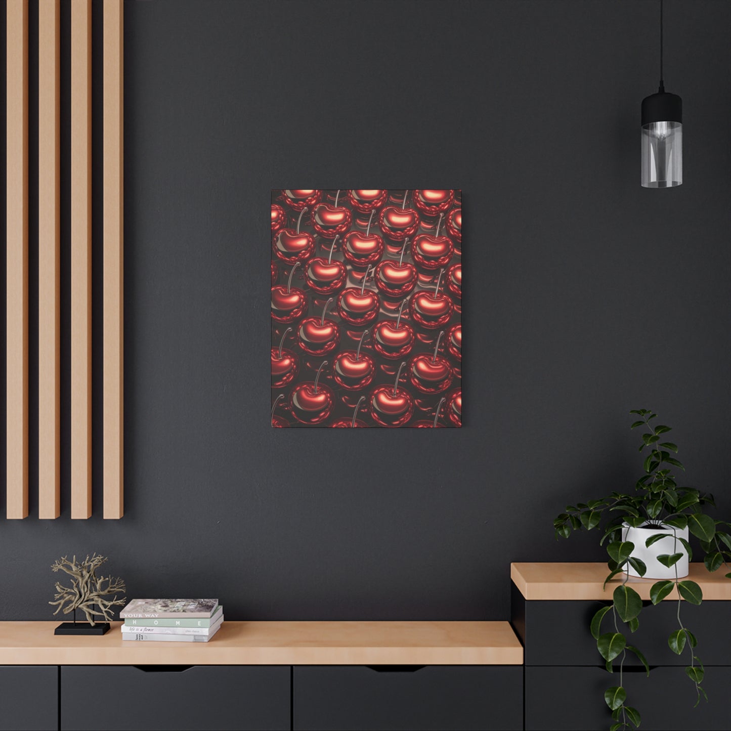 Canvas Wall Art - Colorful Shiny Cherries