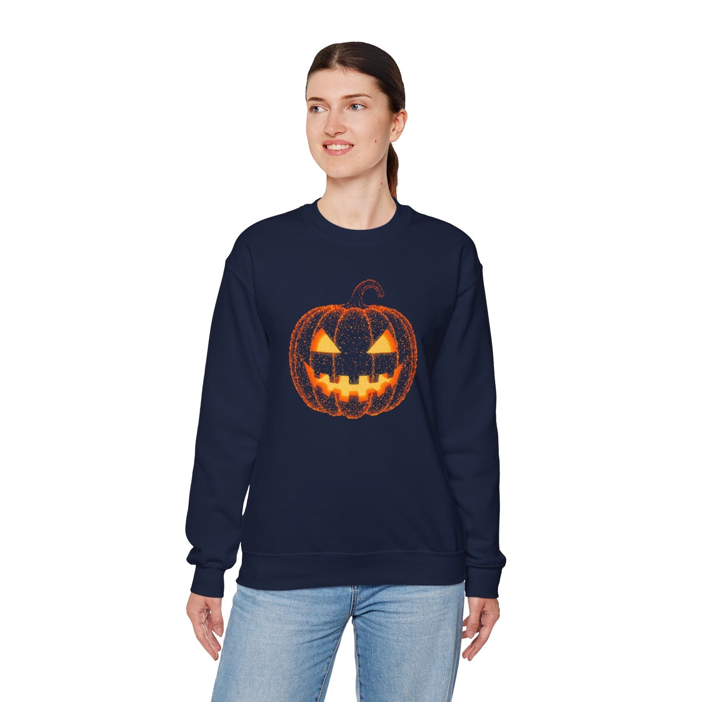 Jack O'Lantern Pumpkin Sweatshirt • Halloween Crewneck Sweater • Spooky Season Fall Top • Cozy Autumn Pumpkin Patch Graphic Shirt