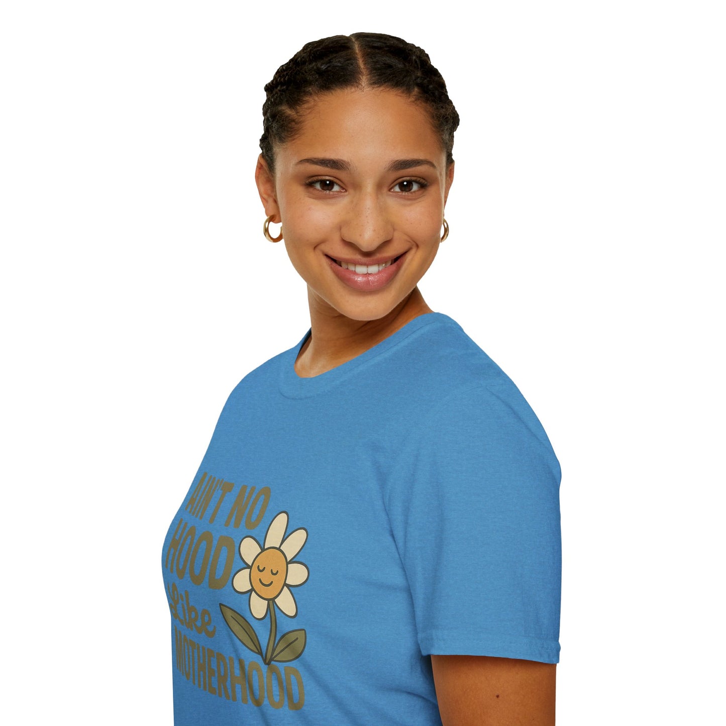 Ain't No Hood Like Motherhood T-Shirt - Unisex Softstyle Tee for Moms Mother's Day Gift