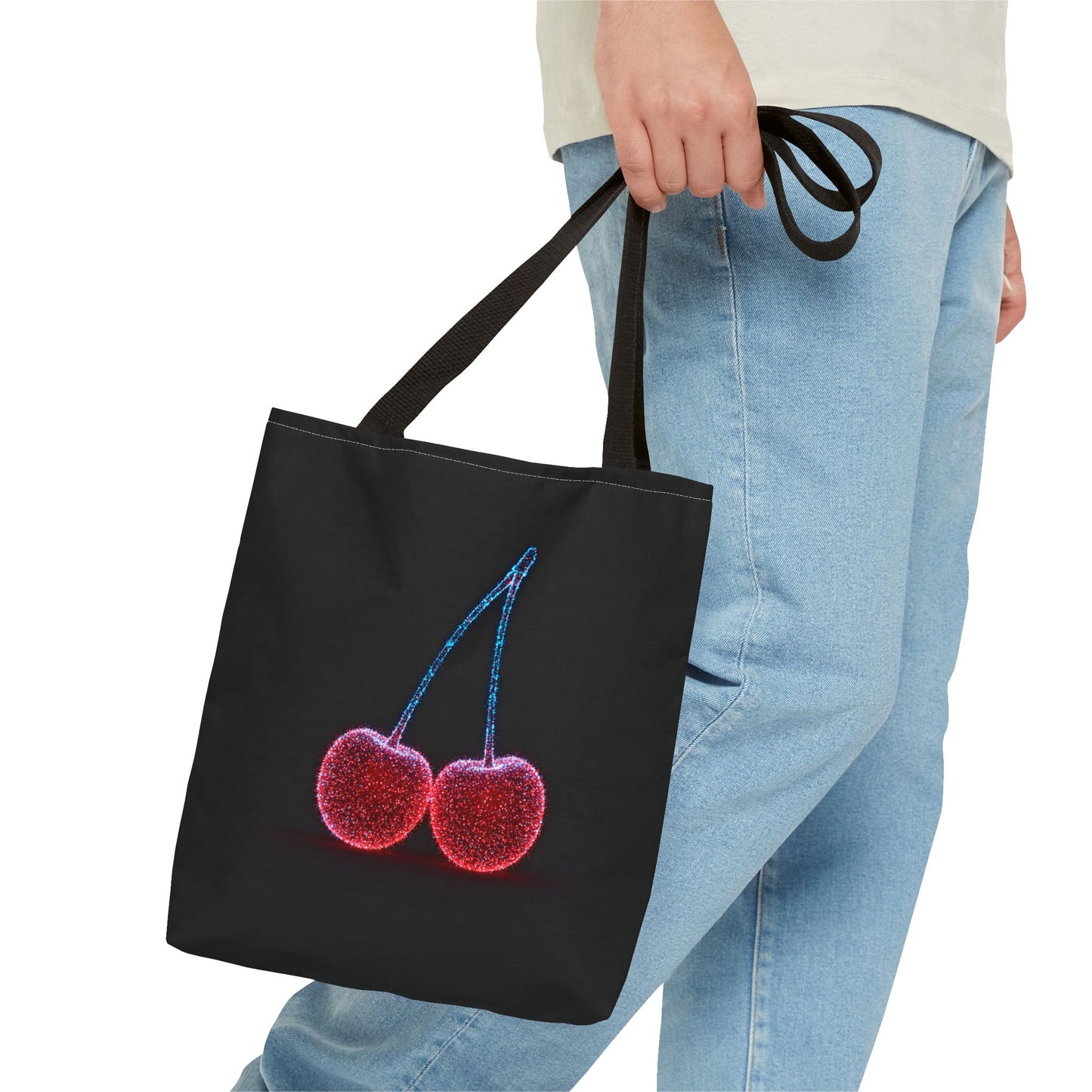 Sparkling Cherry Tote Bag Reusable Bag Shopping Bag Cherry Bag Reusable Tote