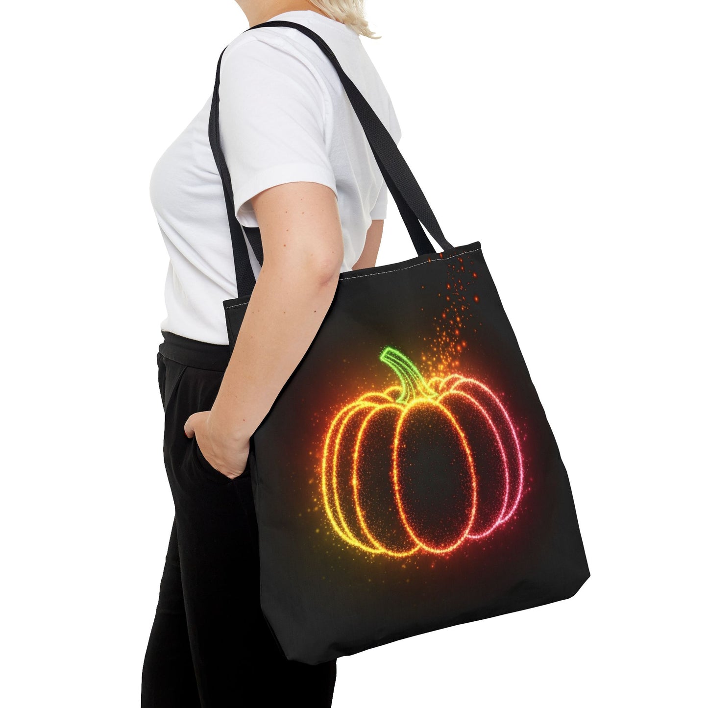 Neon Pumpkin Tote Bag, Halloween Tote, Fall Aesthetic Trick Or Treat Bag, Spooky Season Accessory, Pumpkin Bag, Fall Gift Idea