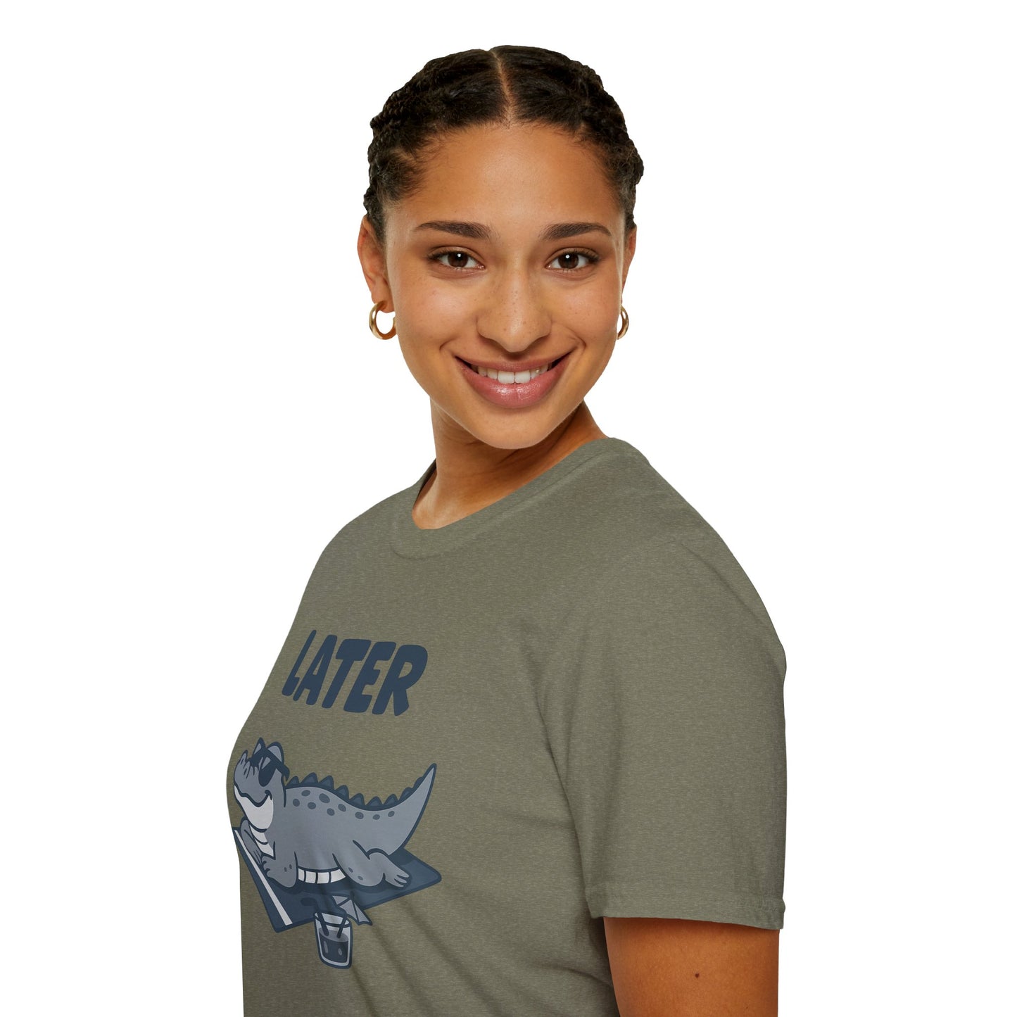 Later Gator Lounge Graphic Tee - Funny Alligator T-Shirt, Summer Vacation Humor, Cute Animal Tee, Relax Gift for Him and Her