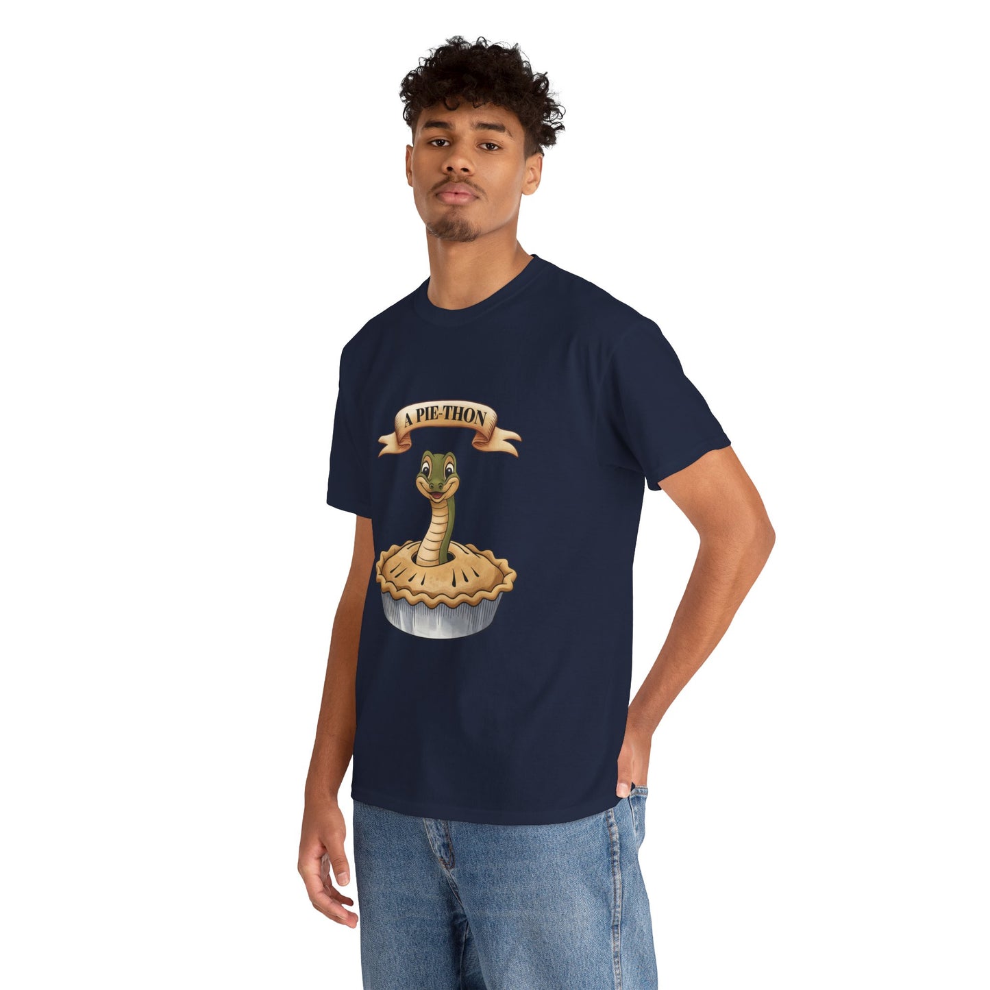 A Pie-Thon Funny Snake Pun Shirt – Cute Animal Joke T-Shirt – Quirky Graphic Tee for Pun Lovers, Reptile Fans, and Unique Gift Ideas