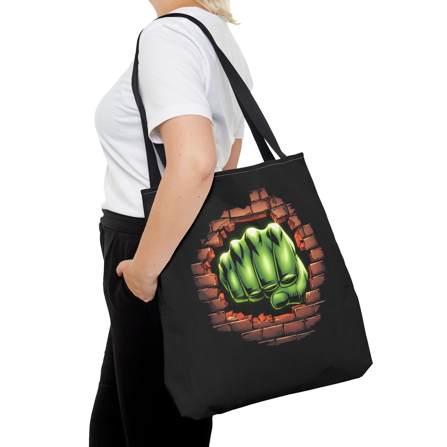 Green Fist Tote Bag, Comic Book Bag, Geeky Gift, Tote for Geeks, Reusable Bag
