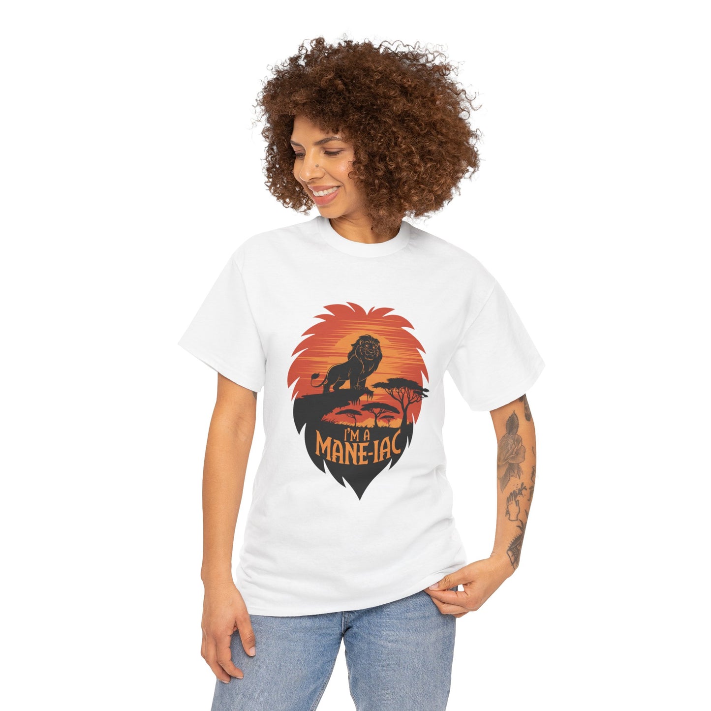 I’m a Mane-iac Lion Classic Fit Tee – Clean Stylized Animal Art, Funny Mane Pun, Everyday Quiet Luxury, Perfect for Smart Casual Looks