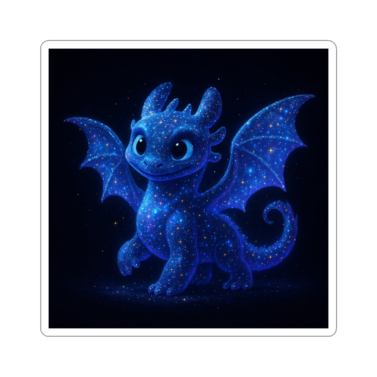 Galaxy Dragon Vinyl Sticker - Cute Fantasy Starry Night Dragon Decal for Laptop, Skateboard, Journal, Water Bottle & Gift