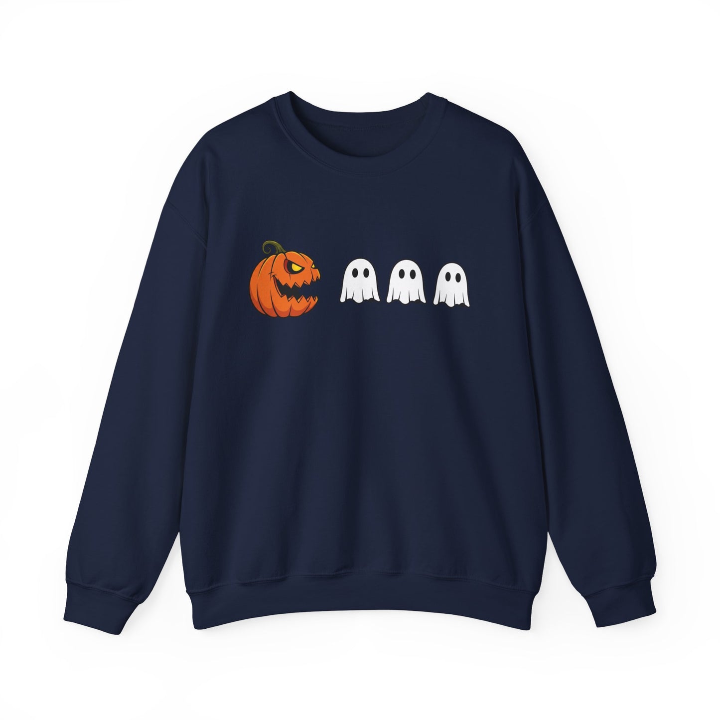 Pumpkin Ghost Sweatshirt, Funny Halloween Crewneck, Spooky Ghost Sweater, Cute Pumpkin Sweatshirt, Fall Outfit, Scary Face Sweatshirt
