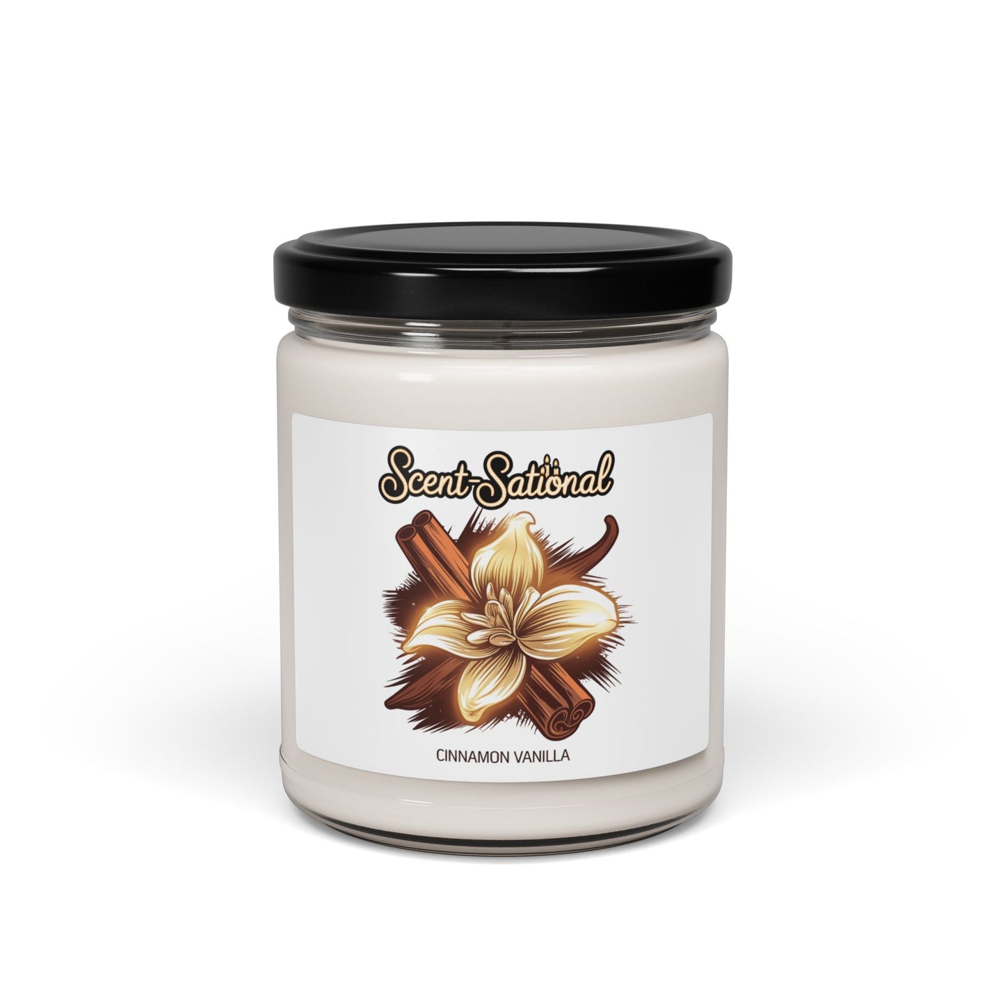 Cinnamon Vanilla Scented Candle, Cozy Aromatherapy Soy Candle, Reusable Glass Jar, Warm Home Fragrance Gift For Holidays And Housewarming