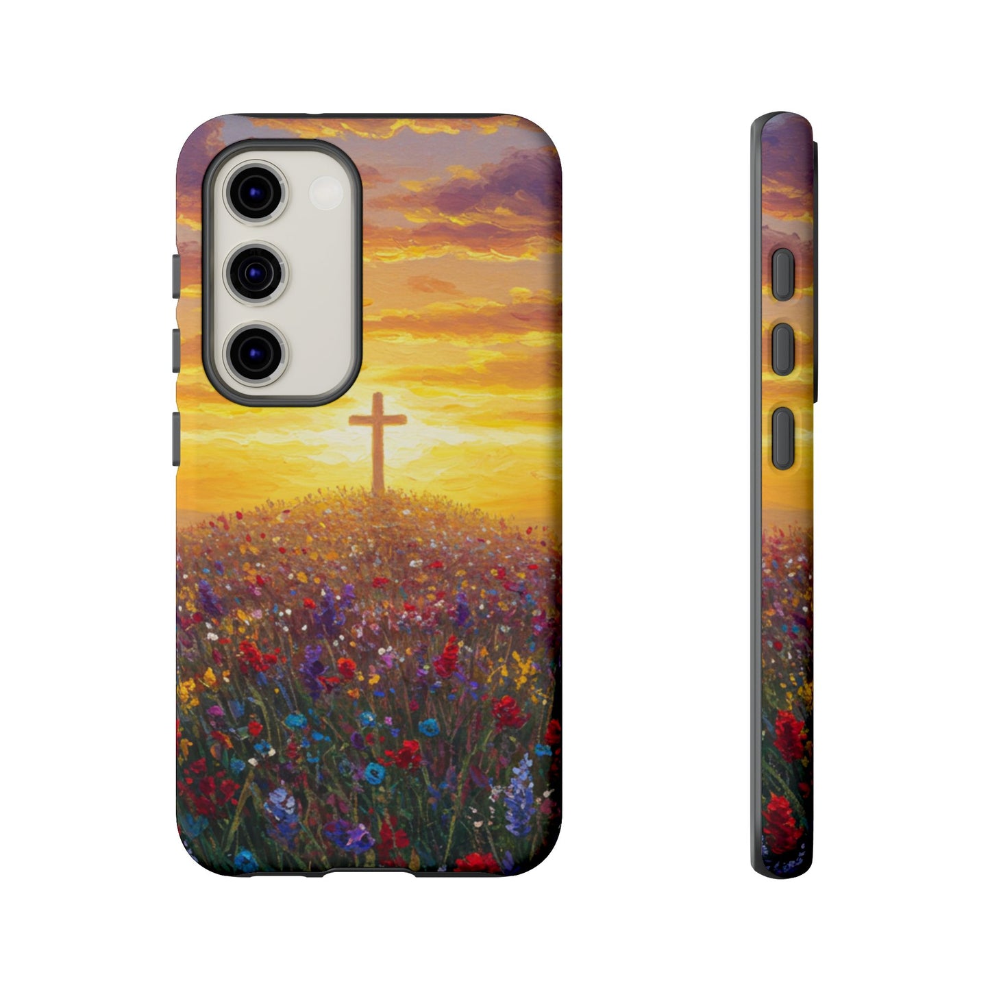 Samsung Phone Case - Monet Style Cross Christian Phone Case Spiritual Case Inspirational Samsung Case