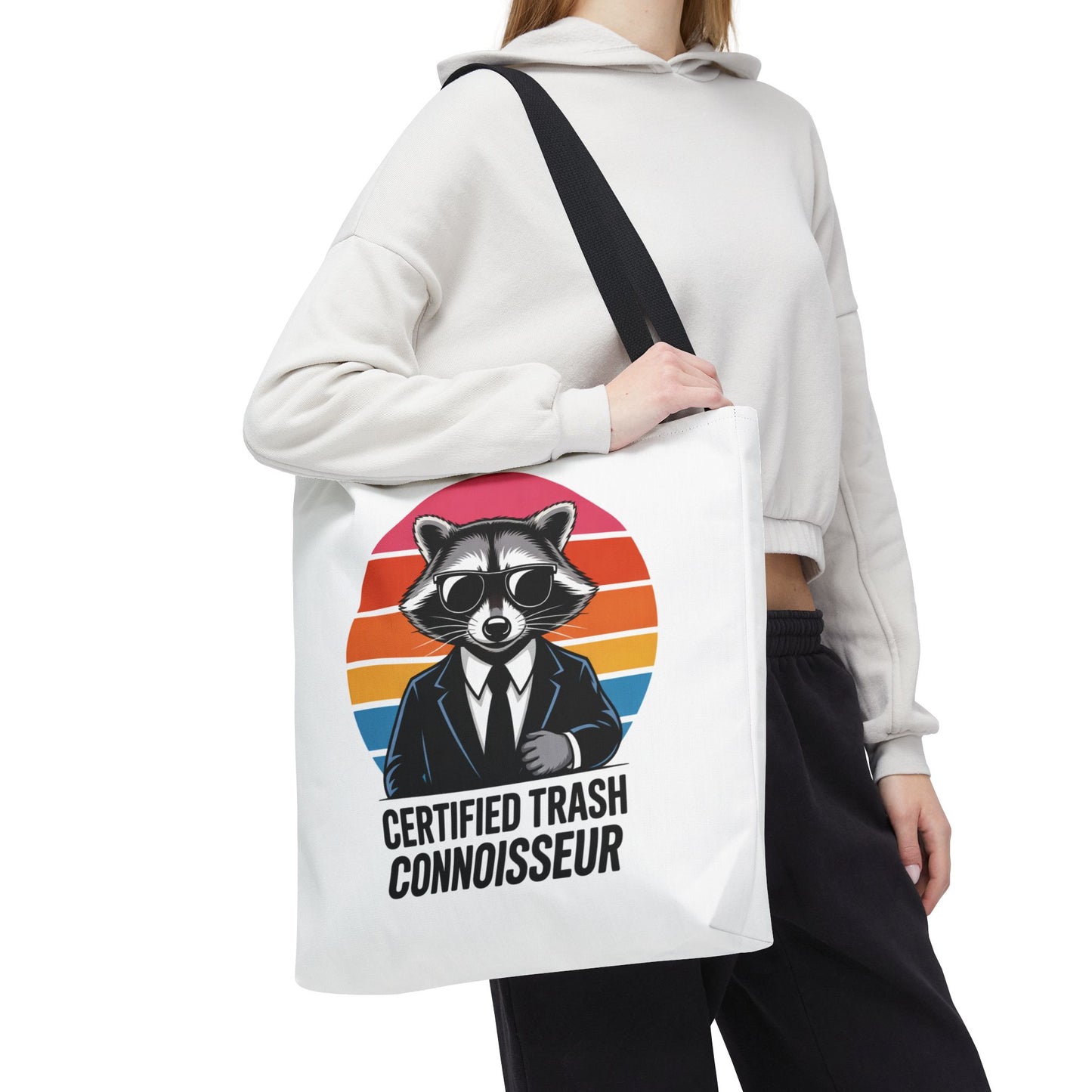 Certified Trash Connoisseur Raccoon Tote Bag Fun and Quirky Everyday Carry Trash Panda Bag