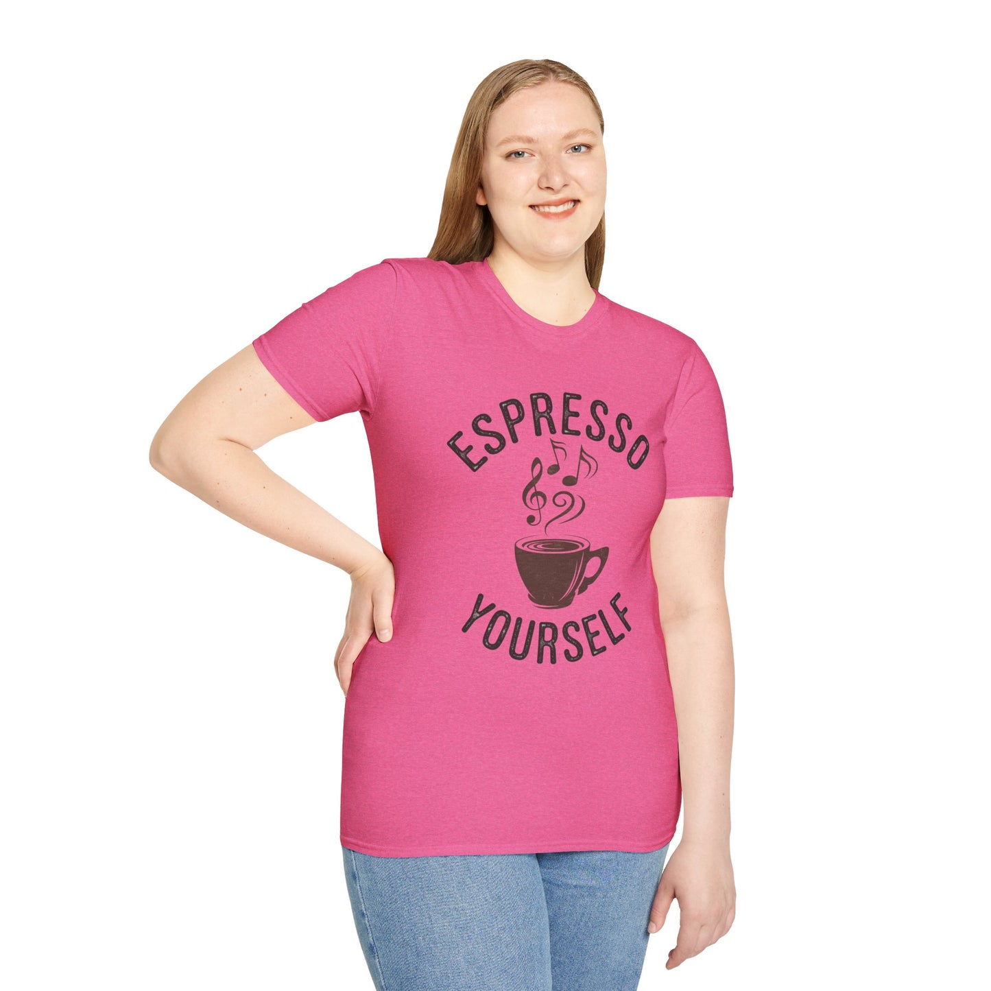 Espresso Yourself T‑Shirt • Funny Coffee Pun Graphic Tee • Musical Espresso Shirt • Caffeine Lover Gift • Coffee Humor Tee for Baristas