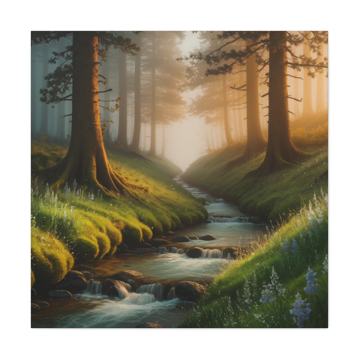 Forest Stream Canvas Art Nature Decor Modern Home Decoration Modern Art Nature Canvas